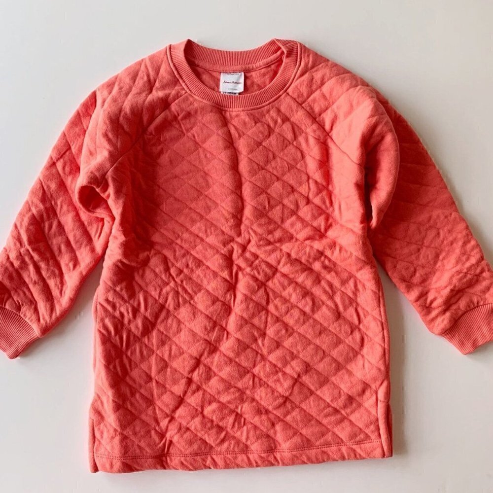 NEW Hanna Andersson Girl Coral Quilted Dress 5T 110 Cm